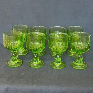 Vintage Tiffin Franciscan Cabaret glasses in apple green lotus base- Set of 8